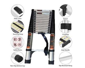 5.8M Telescopic Ladder Aluminum Alloy Foldable Extension Ladder