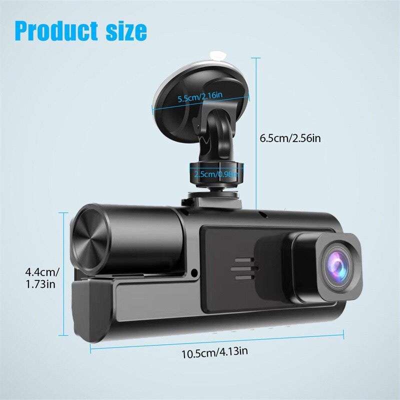 DUAL DASHCAM HD 1080P Triple Lens Reverse Park Monitor Car DVR