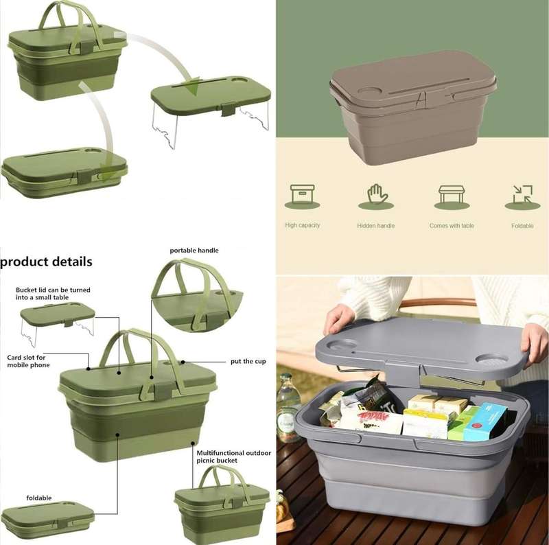 2-in-1 Picnic Basket + Table Foldable