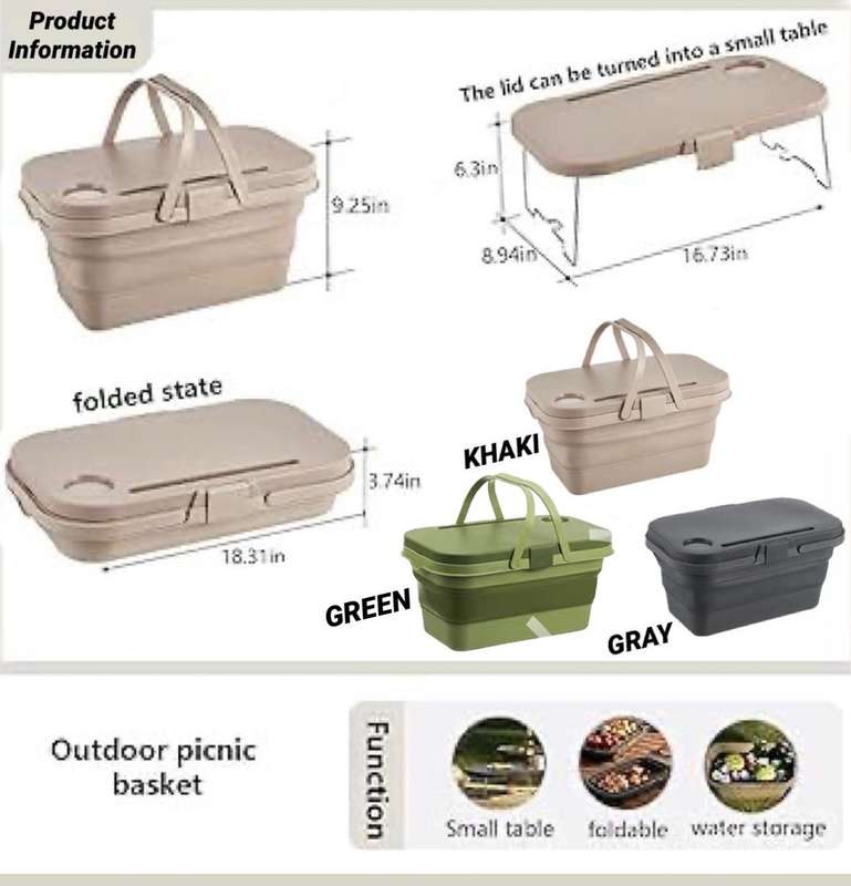 2-in-1 Picnic Basket + Table Foldable