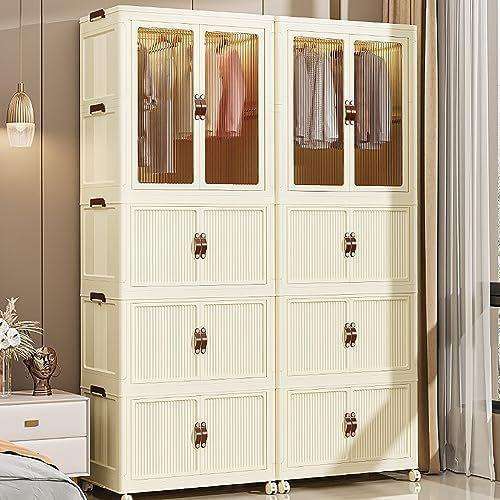MULTIPURPOSE COLLAPSIBLE STORAGE CABINET  3-TIER+HANGER CABINET