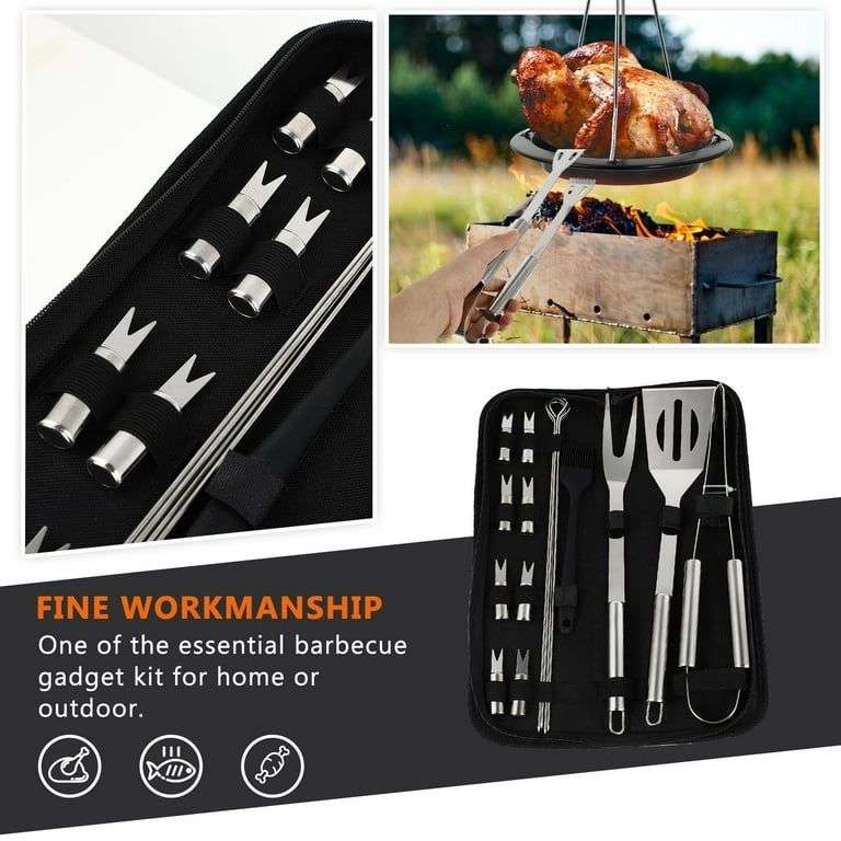 CAMPING BRAAI BBQ SET  STAINLESS STEEL  16 PCS