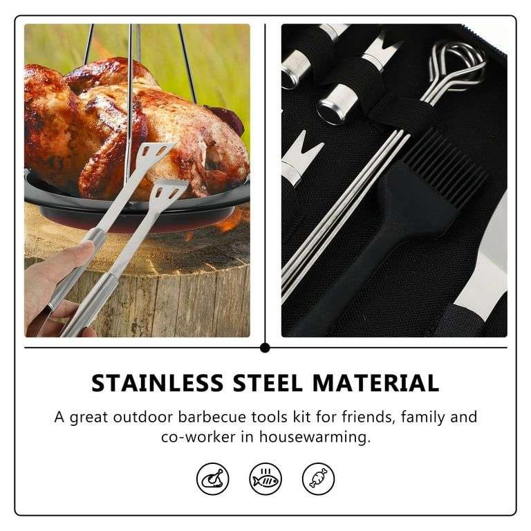 CAMPING BRAAI BBQ SET  STAINLESS STEEL  16 PCS