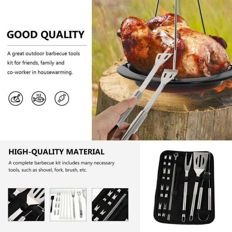 CAMPING BRAAI BBQ SET  STAINLESS STEEL  16 PCS