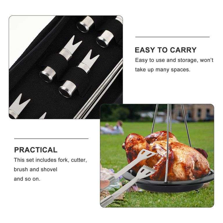 CAMPING BRAAI BBQ SET  STAINLESS STEEL  16 PCS