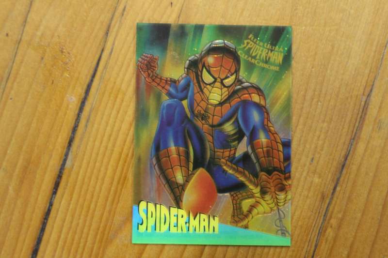 FLEER ULTRA SPIDERMAN , MINT CLEAR CHROME SPIDERMAN