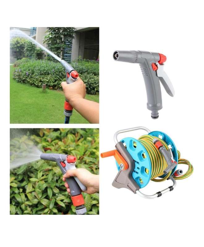 15M Hose Reel Cart Garden Hose Reels Retractable Multifunctional