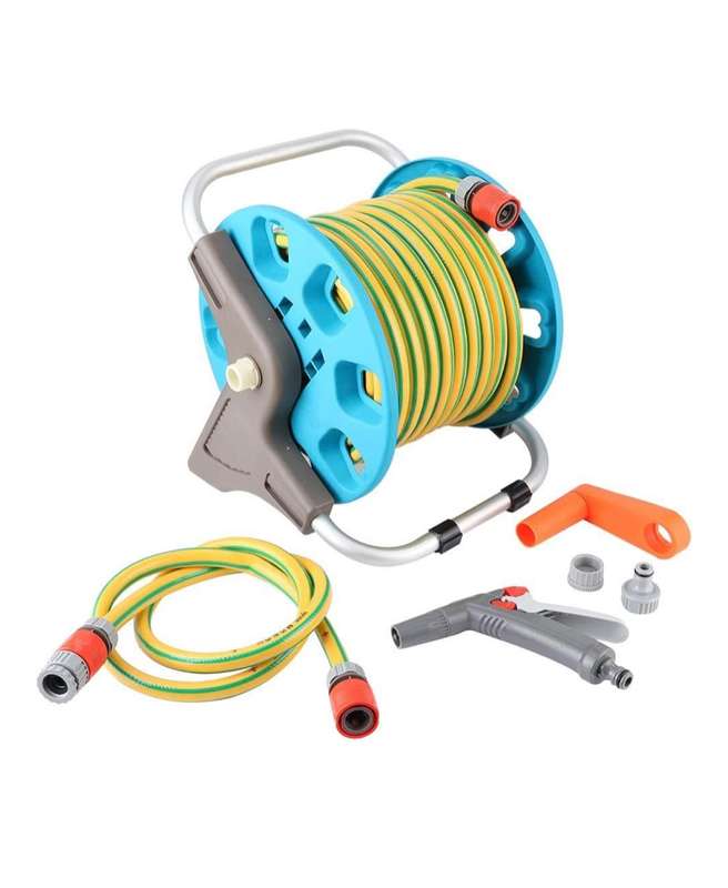 15M Hose Reel Cart Garden Hose Reels Retractable Multifunctional