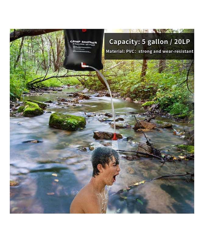20L Black Solar Shower Portable