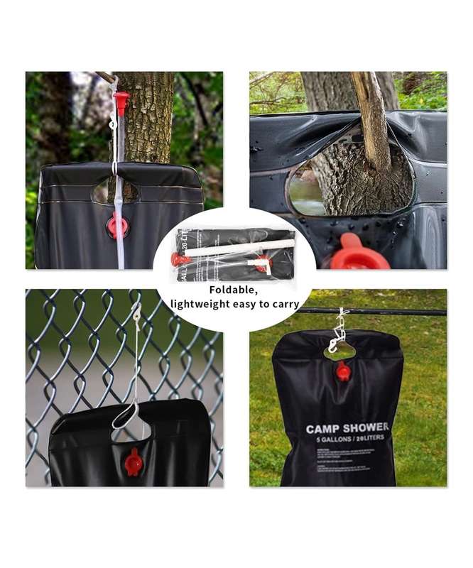 20L Black Solar Shower Portable