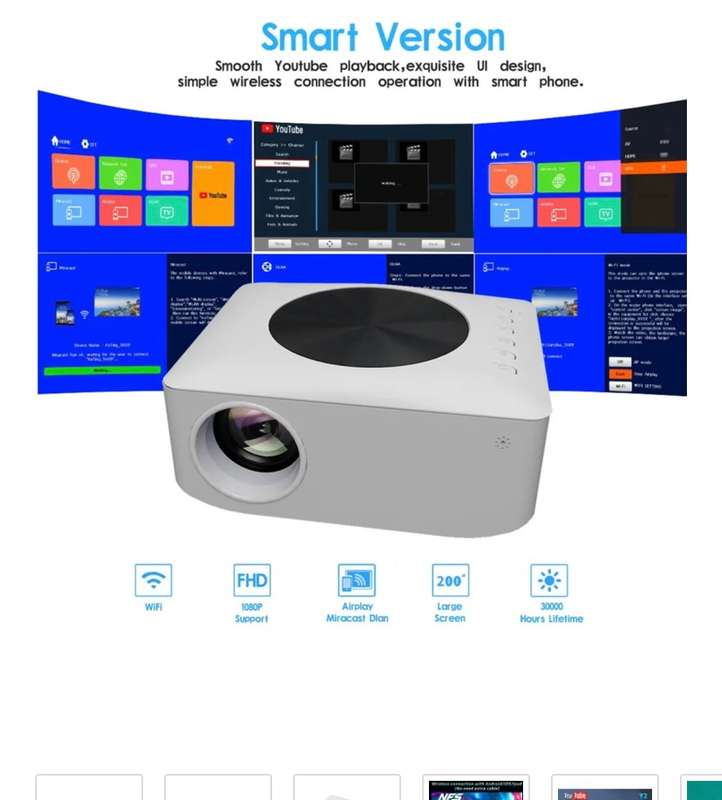 Portable Projector - Connects to your Phone - Full HD - WIFI - Airplay