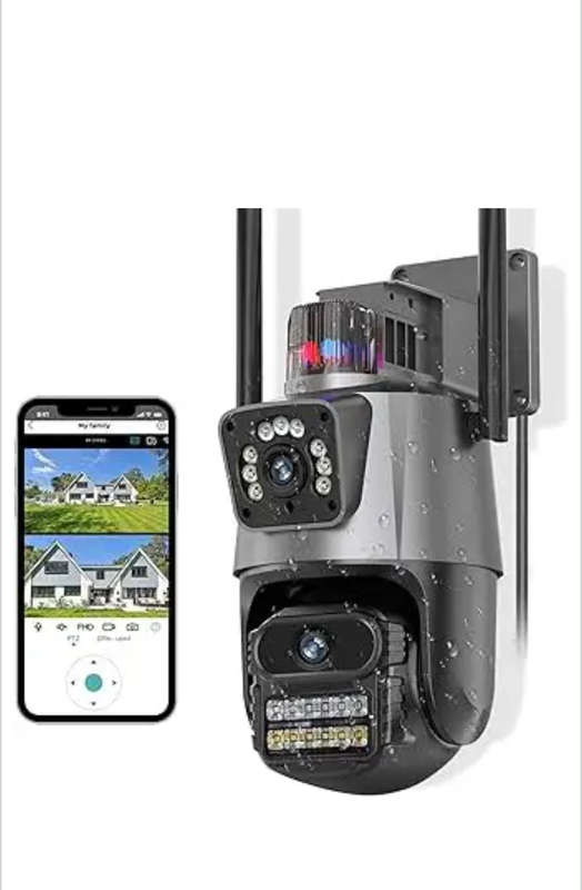 Smart Wireless Wifi Cctv Camera Dual Lens Indoor & Outdoor Security Camera