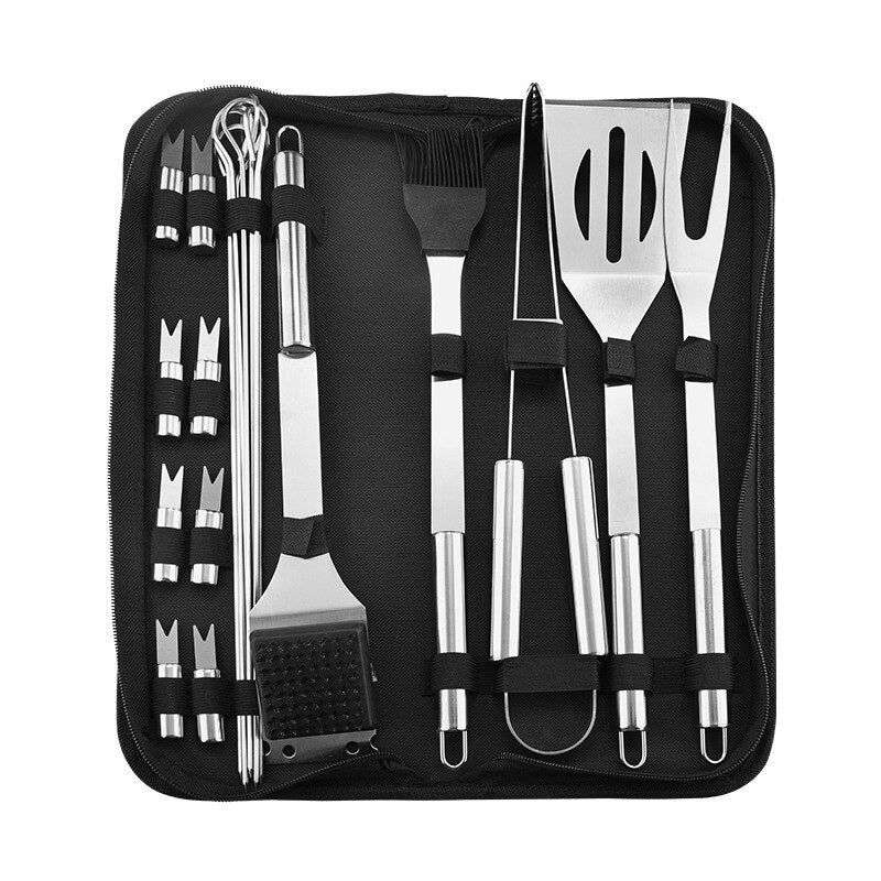 20PCS Stainless Steel BBQ Tools Set Camping Outdoor Cooking Tools