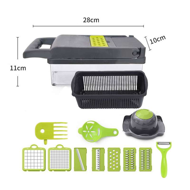 16 Piece Vegetable Chopper Set Multifunctional Slicer Dicer with 7 Blades