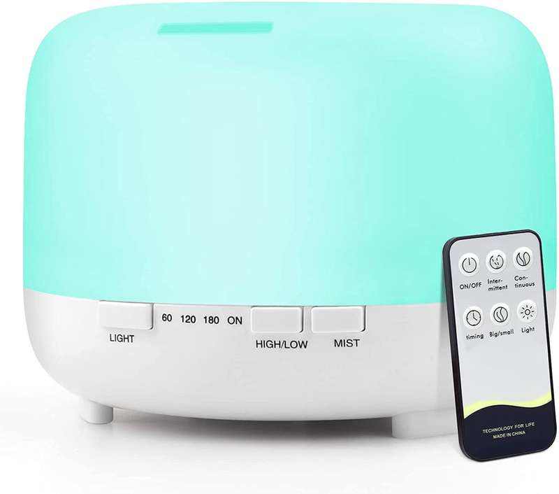 LED 500ML Aroma Diffuser Atomizer Air Humidifier With Remote And Adaptor