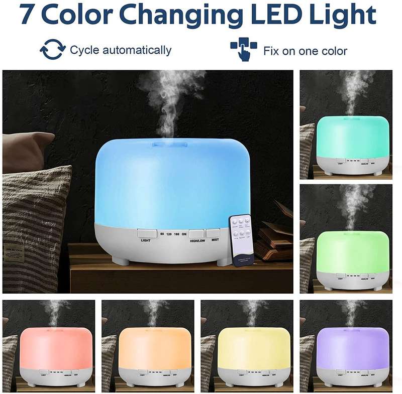 LED 500ML Aroma Diffuser Atomizer Air Humidifier With Remote And Adaptor