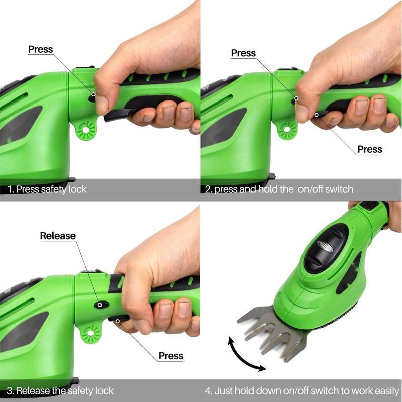 2 in 1 Cordless Grass Shears, Hedge Trimmer, Electric Pruning Shears