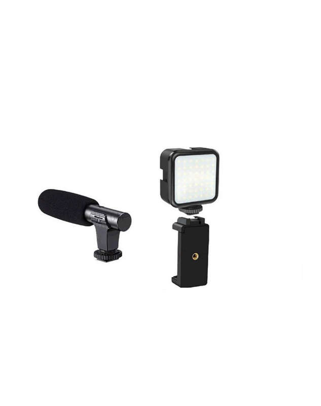 Vloggers LED Light Smart Live Video Package with microphone
