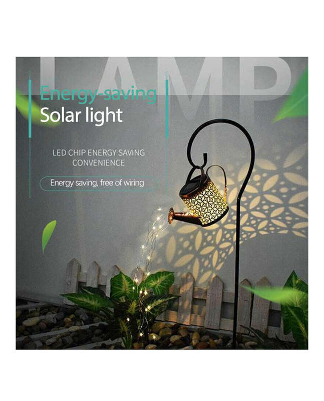 Outdoor Solar Iron Watering Can String Light Garden Light Garden Decoration