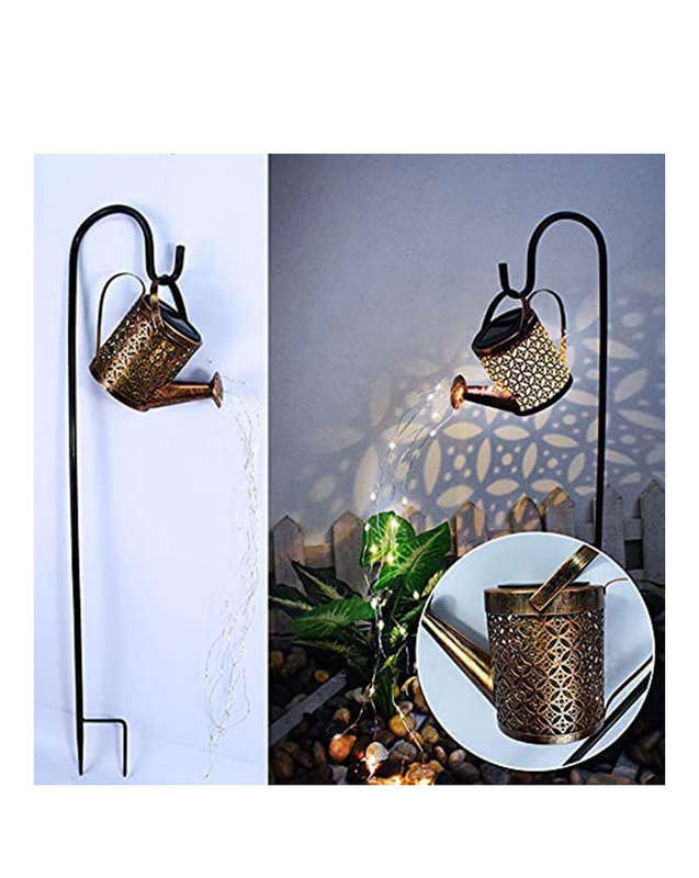 Outdoor Solar Iron Watering Can String Light Garden Light Garden Decoration