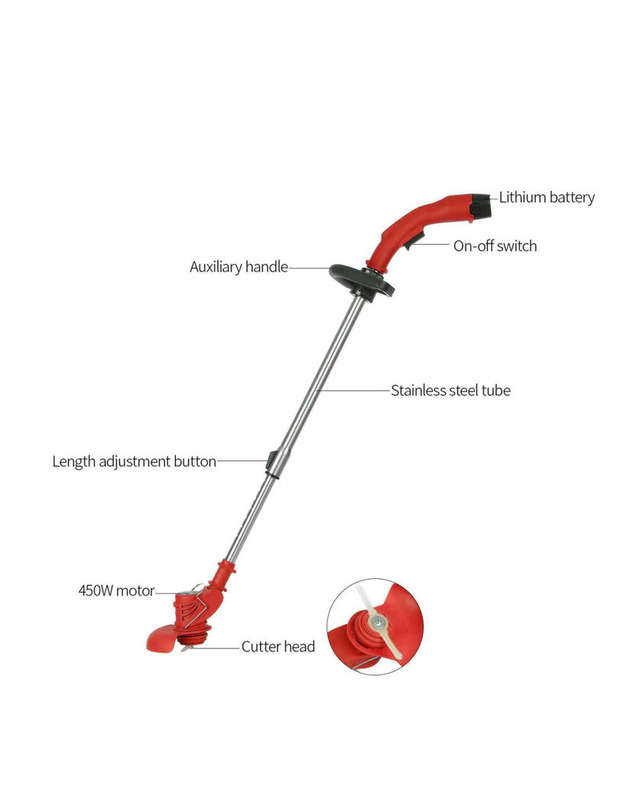300W 12V Adjustable Handheld Cordless Lawn Grass Weed Trimmer