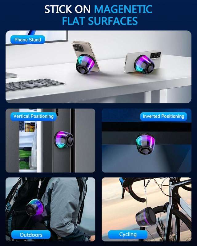 Magnetic Bluetooth Speaker, with RGB Light ,Suitable for multiple devices