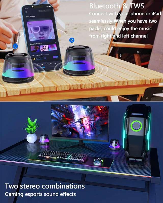 Magnetic Bluetooth Speaker, with RGB Light ,Suitable for multiple devices