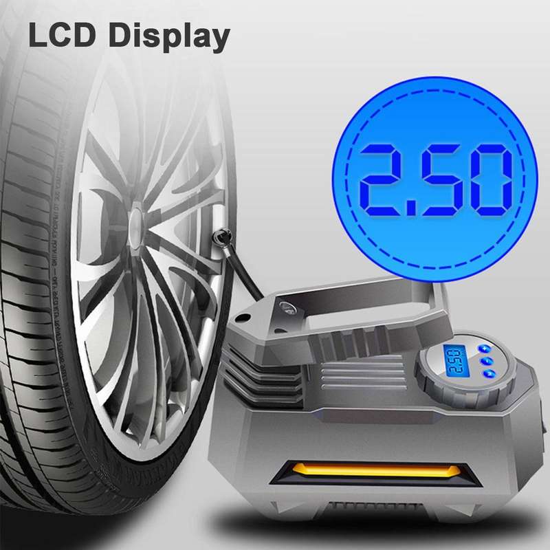 Portable Air Compressor Digital Car Tyre Pump 12V DC with LED Light