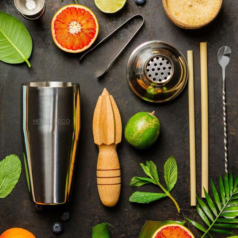 Heartdeco Stainless Steel Cocktail Shaker Bartender Tool 12 Piece Set