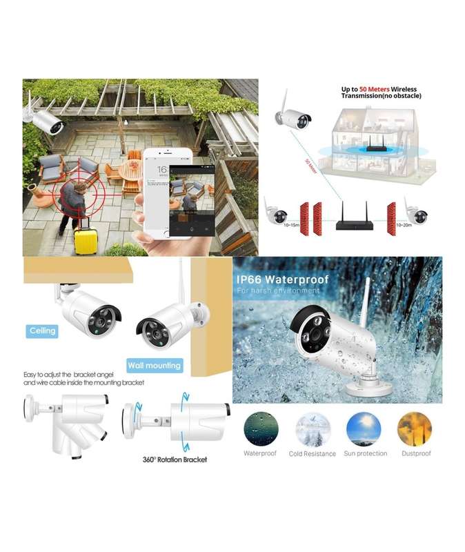 WiFI NVR Kit 4CH 1080P Outdoor camera with 4CH NVR CCTV IP Camera System
