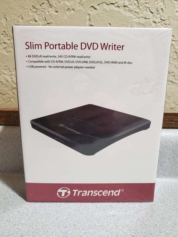 Transcend Slim Portable DVD Writer Black