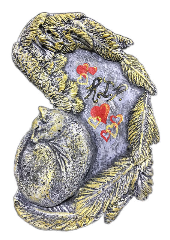 Angel Wing Cat Memorial Stone
