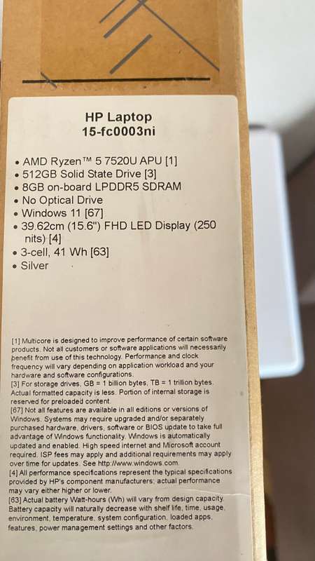 HP 15 AMD Ryzen 5, 8GB Ram, 512GB SSD | As New Boxed Demo
