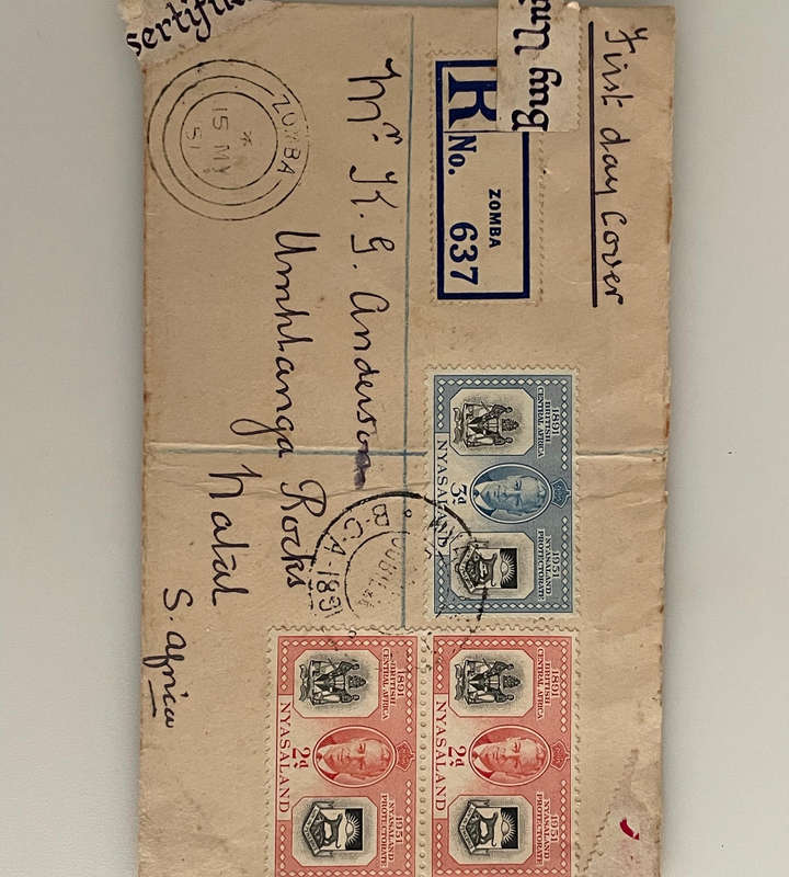 Lot of 8 Vintage South African & Nyasaland First Day Covers | 1947-1962 Royal Visit & Philatelic