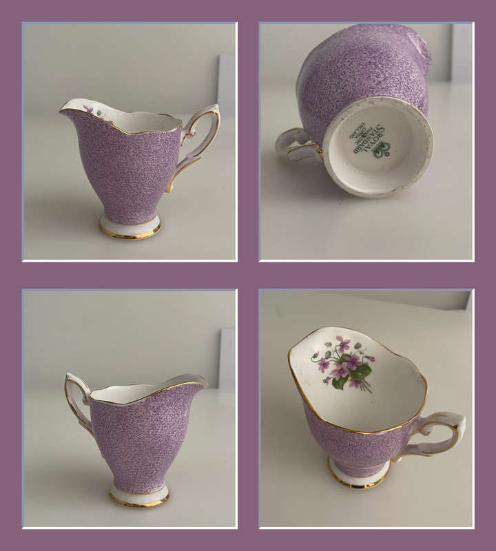 Rare 1949 Royal Standard Fine Bone China Tea Set - Purple Floral Pattern with Violet