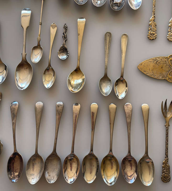 61+ Piece Vintage & Antique Teaspoons and Cake Forks Collection  Sheffield, Sweden