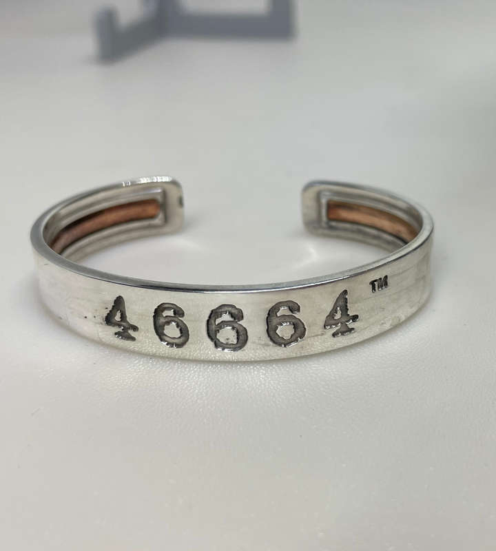 Nelson Mandela 46664 Pure Silver Bangle | 1st Edition | Limited Edition with Serial Number