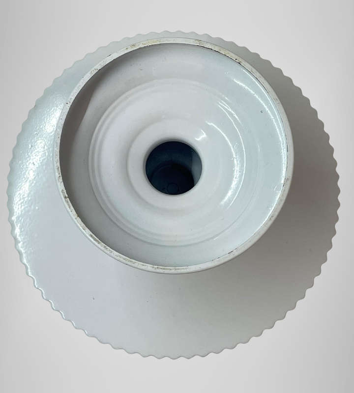 White Metal Cake Stand with Bird-Top Mesh Cover  25cm Wide