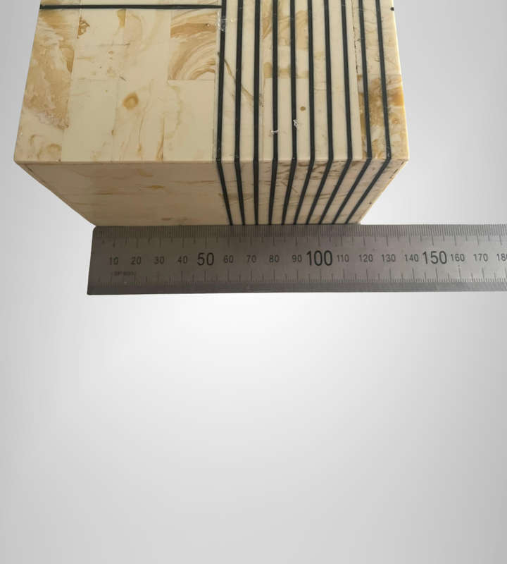 Decorative Bone Inlay Jewelry Box  Black & White Striped | 12.5cm Square | Made in India