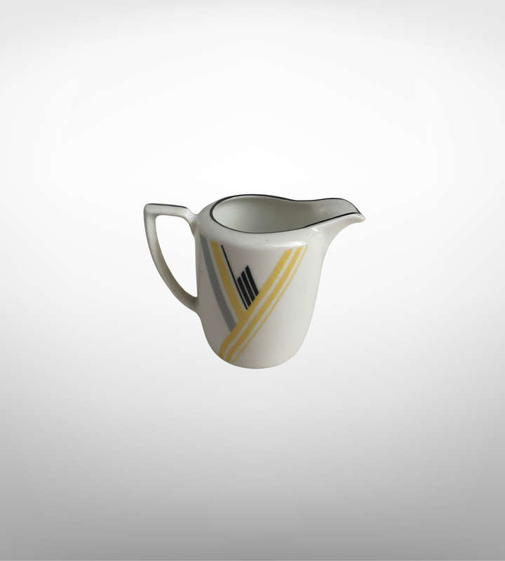 Vintage 1930s Art Deco Fine Porcelain Coffee/Tea Set  MZ Altrohlau & Protea China, Yellow and Blac
