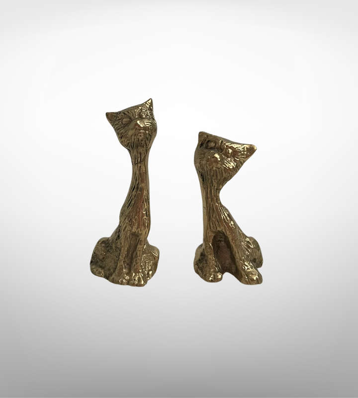 9-Piece Vintage Miniature Collectible Figurines  Napcoware, Brass Cats, Bunny & Dog Figurines