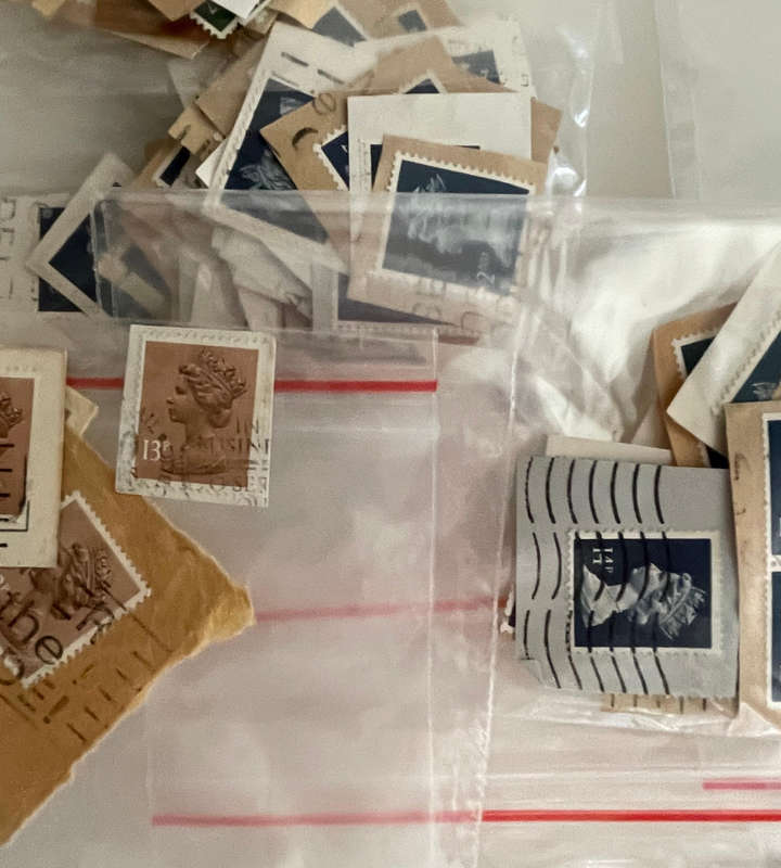 Massive Bulk Lot of UK Machin Definitive Stamps  Thousands on Paper  Lifetime Collection