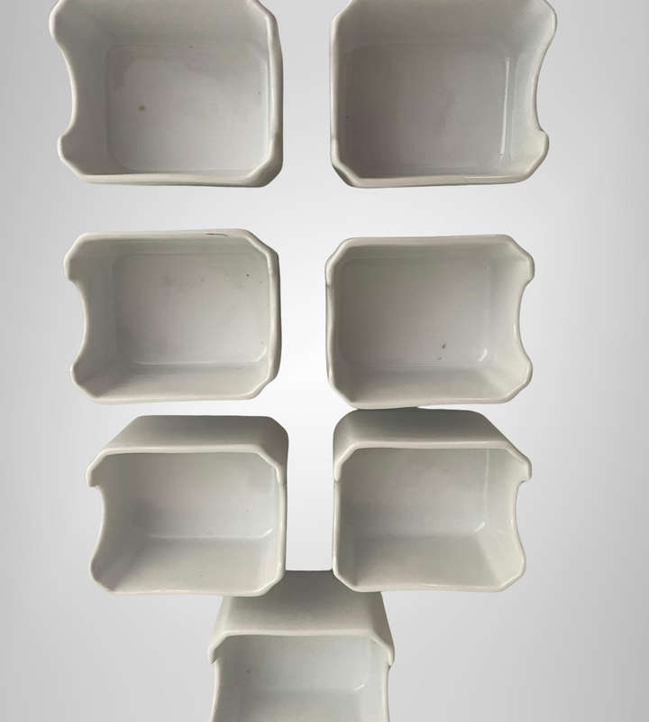 14-Piece Aro Vitrified Hotelware Set  7 Sugar Sachet Holders & 7 Mini Milk Jugs  Classic White