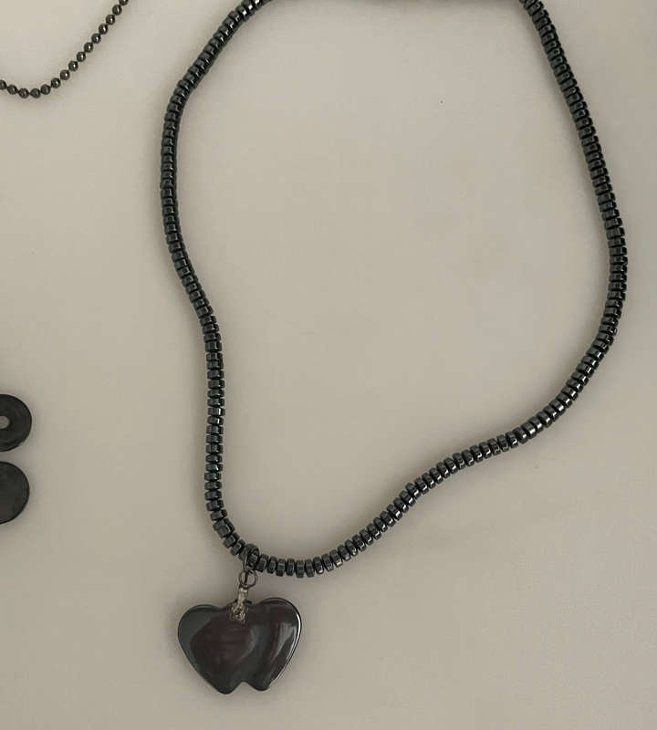 12-Piece Vintage Jewelry Set: Hematite Necklaces & Bracelets with Gunmetal Accents