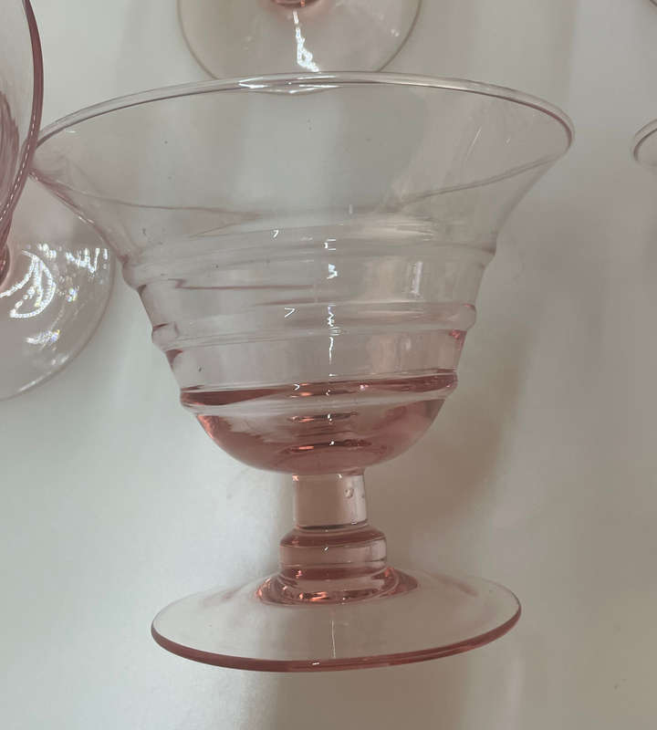 Set of 6 Vintage Pink Dessert Coupe Glasses  Princess House Pastel Parfait