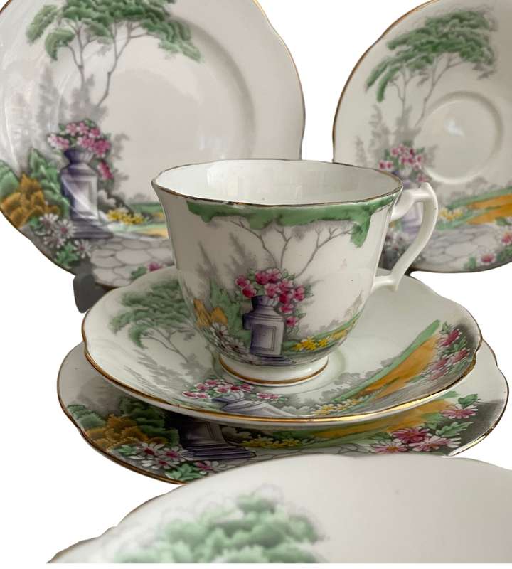 14-Piece Part Tea Service  Adderley Fine Bone China (c. 1947, England)