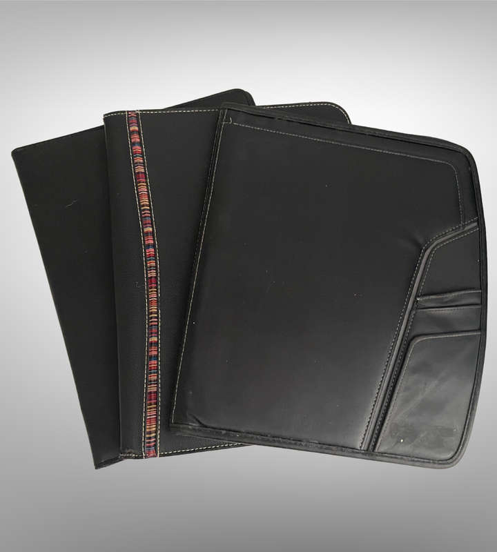 Lot of 3 Black A4 Pleather Professional File Folders | Used Condition