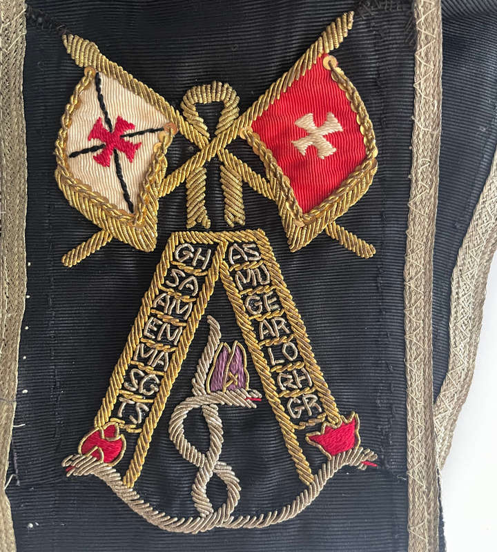 Rare Set of 4 Vintage Masonic Regalia  Rose Croix 30th Degree  Aprons & Sashes