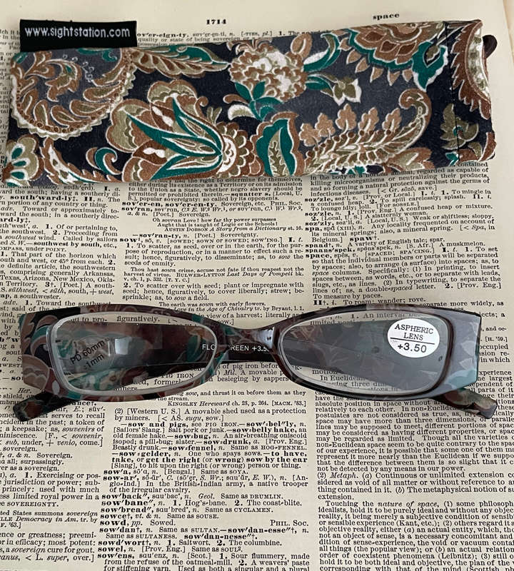 Sight Station Aspegric +3.50 Green Flora Lenses + Free Fabric Pouch & Reactolite Sunglasse