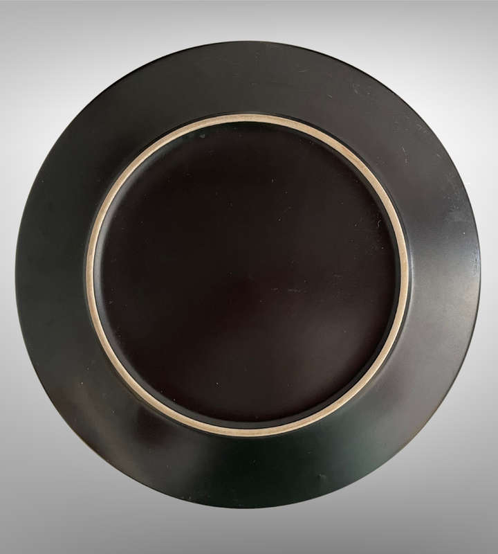 8-Piece Black Part Dinner Service  3 Dinner Plates, 3 Side Plates, 2 Bowls  No Chips or Cracks